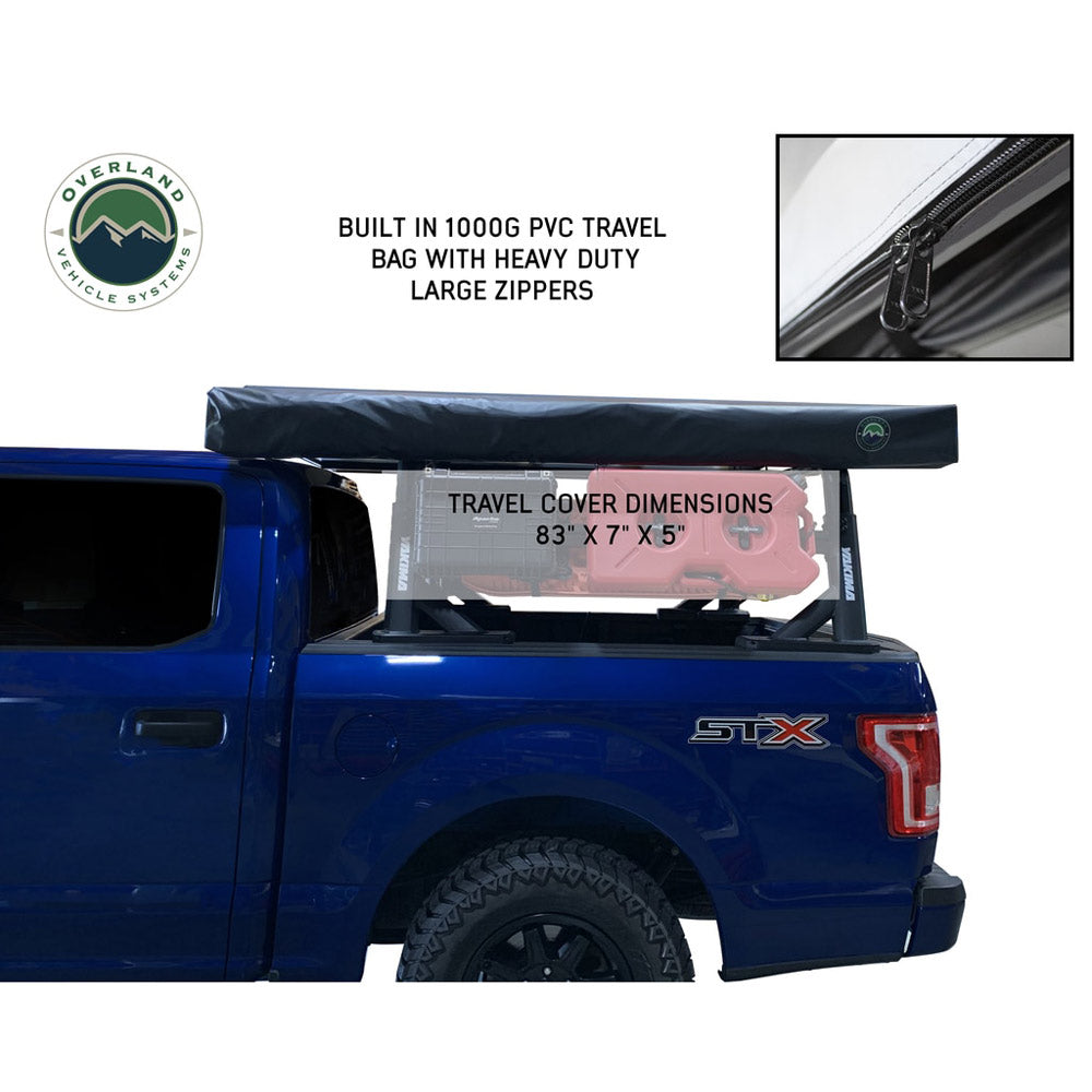Overland Vehicle Systems - Nomadic 270 LT Awning - Passenger Side - Dark Gray Cover with Black Cover Universal
