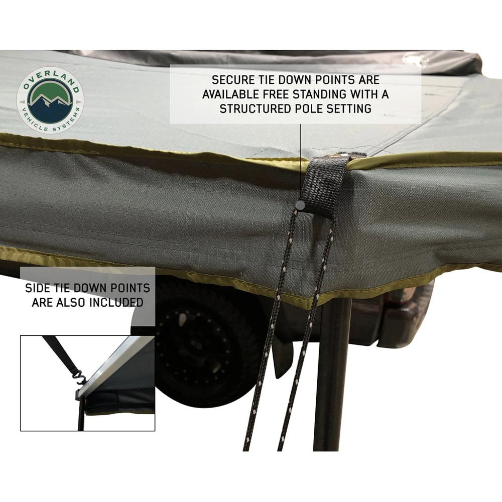 Overland Vehicle Systems - Nomadic Awning 270 Passenger Side - Dark Gray Cover with Black Cover Universal