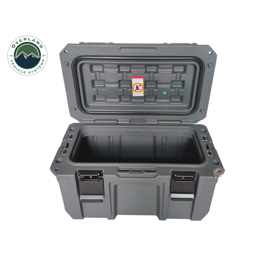 Overland Vehicle Systems - Dark Grey 53 Qt. Dry Box with Drain & Bottle Opener
