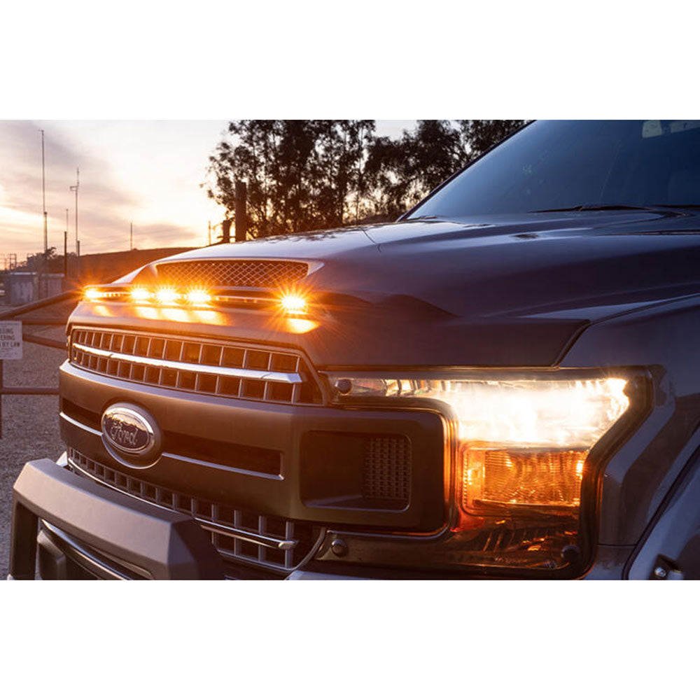 AVS - Aeroskin Low Profile Hood Shield with Lights - Black - Toyota Tundra (2014-2019)