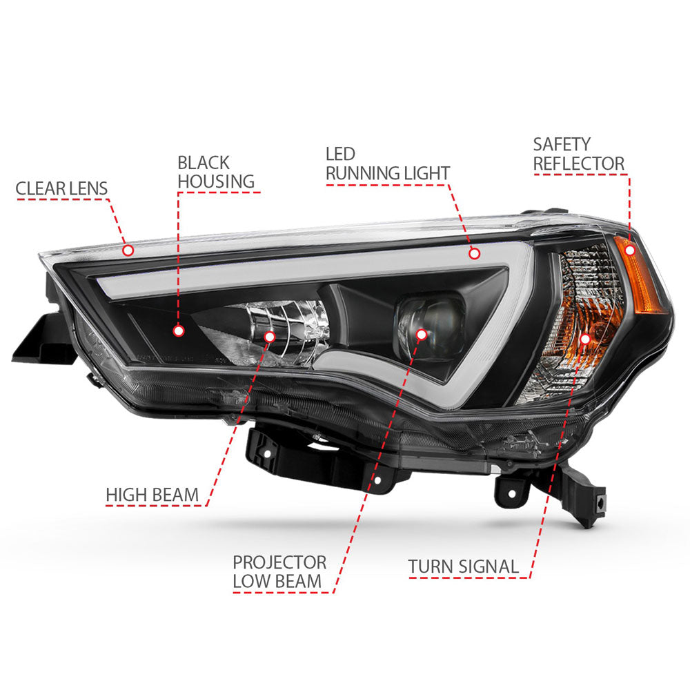 ANZO - Projector Plank Style Headlights - Toyota 4Runner (2014-2018)