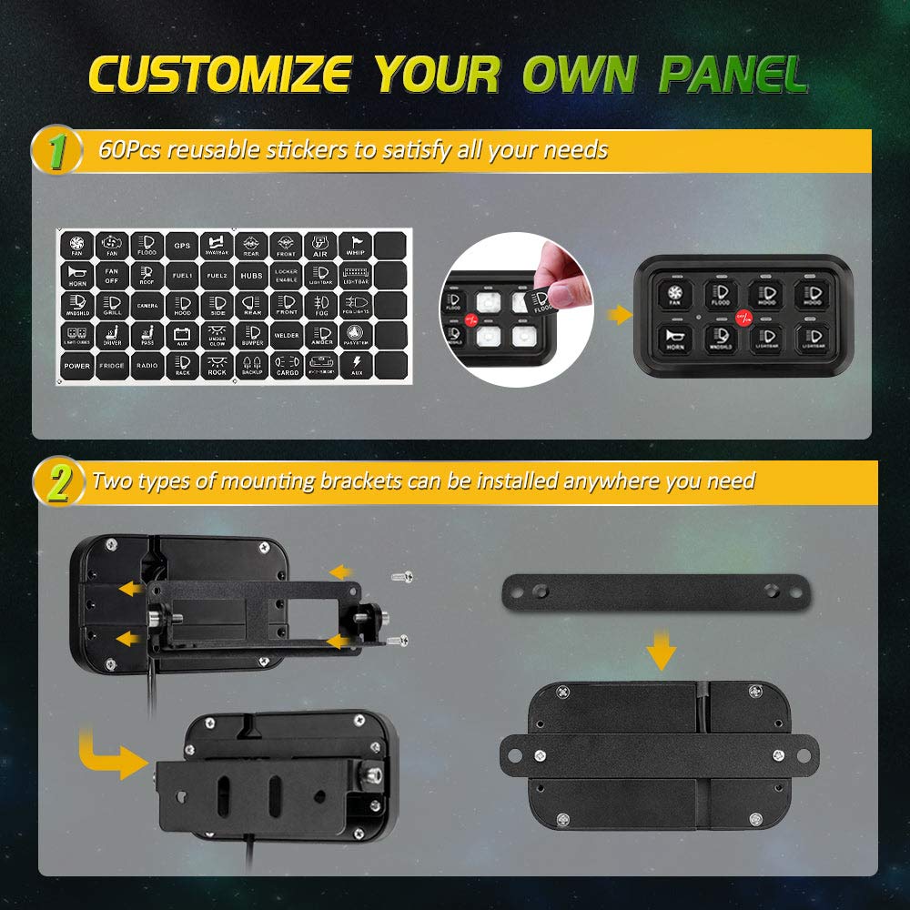 Auxbeam - AR-800 Multifunction RGB Switch Panel with Bluetooth Control