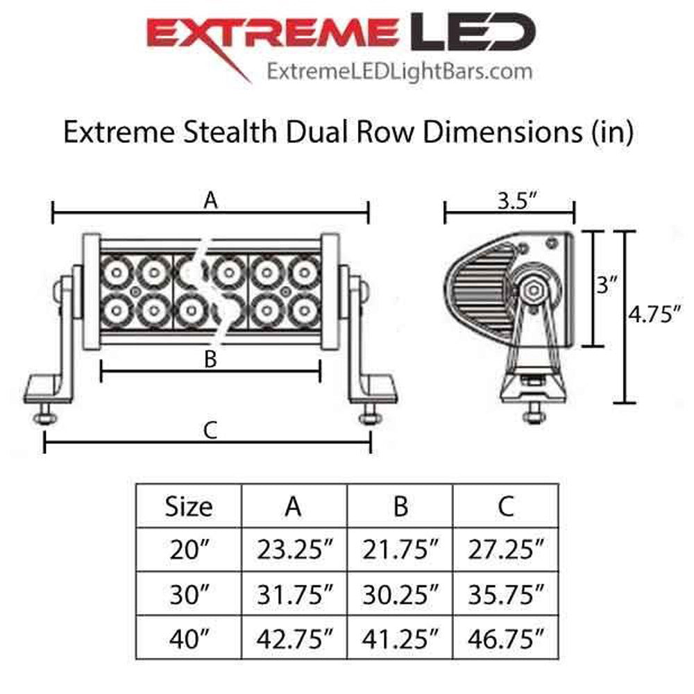Extreme LED - 30" Extreme Stealth Dual Row 210W Combo Beam LED Light Bar