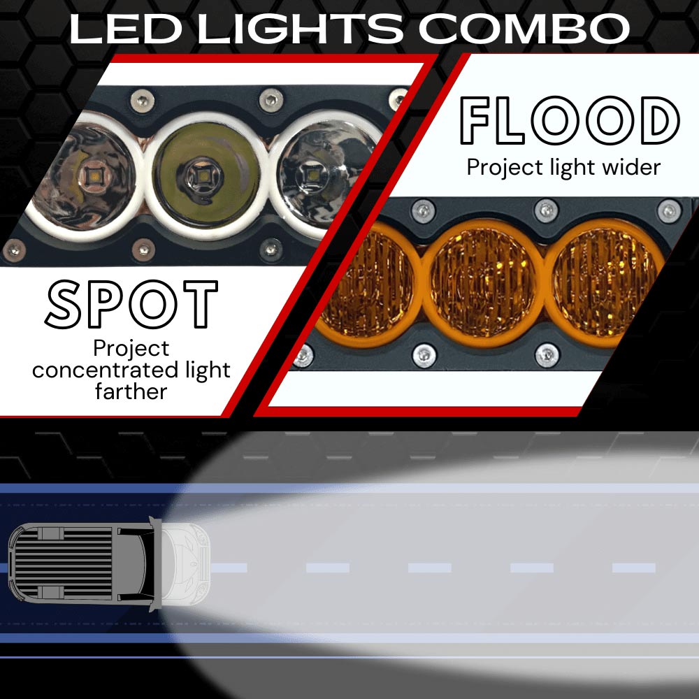 Extreme LED - 22" X6 Amber/White 120W Combo Beam LED Light Bar & Harness Kit