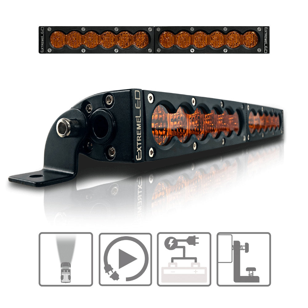 Extreme LED - 12" X6S Slim Amber 60W Flood Beam LED Light Bar