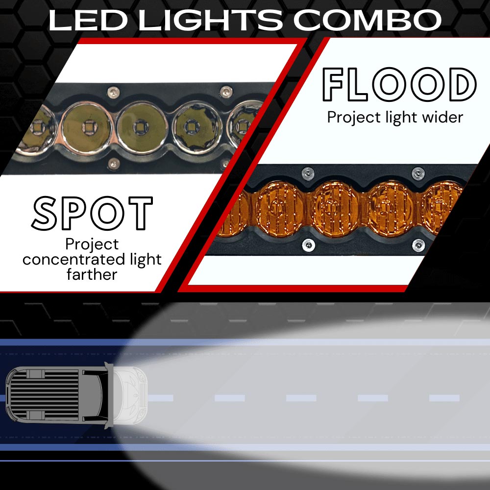 Extreme LED - 50" X6S Slim Amber/White 240W LED Light Bar & Harness