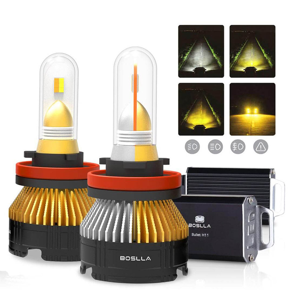 Boslla - Bullet B4 Series H11 H8 H9 LED Headlight Bulb Fog Light Bulb