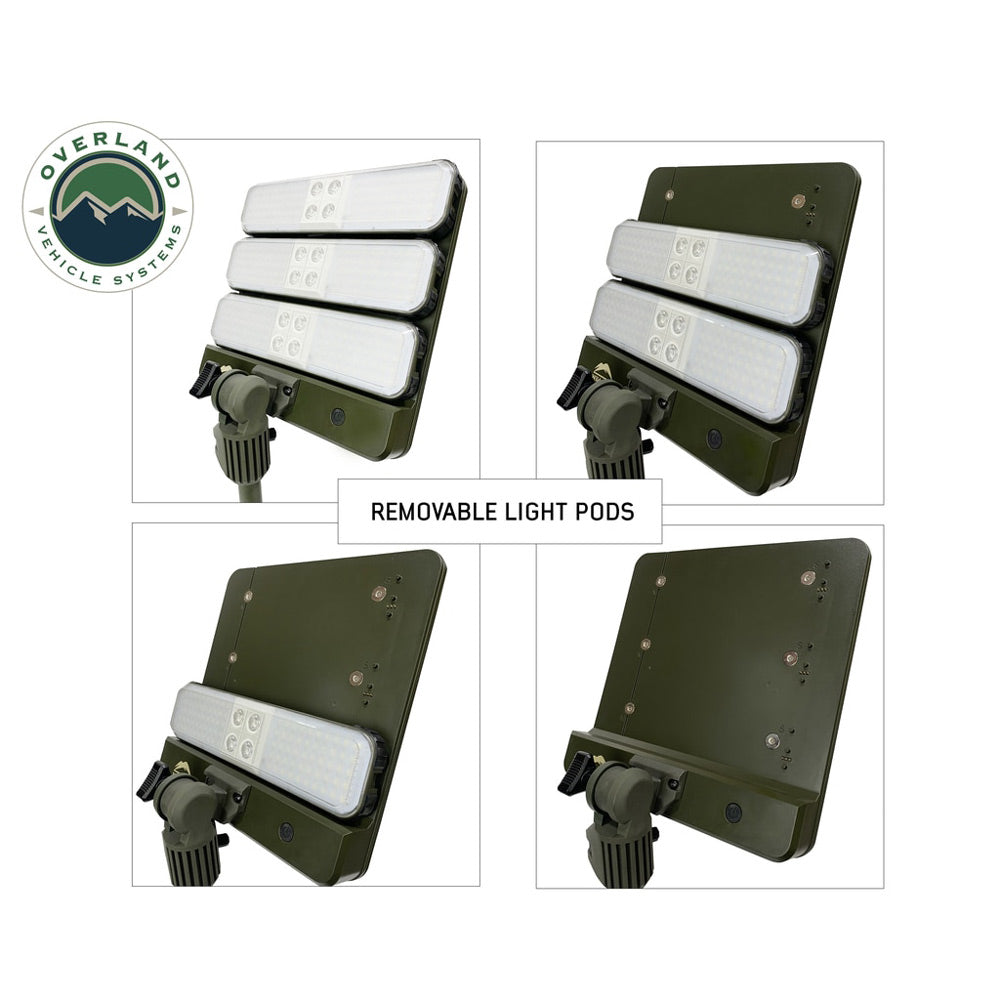 Overland Vehicle Systems - Wild Land Camping Gear - Encounter Solar Powered Camping Light with Removable Light Pods