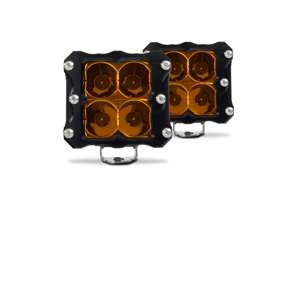 Heretic - Quattro Amber LED Pod Light - 2 pack