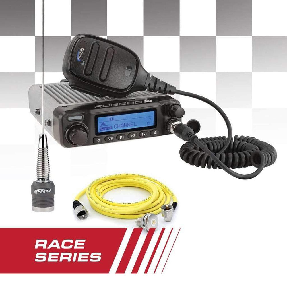 Rugged Radios - Race Radio Kit - Rugged M1 Race Series Waterproof Mobile with Antenna - Digital & Analog
