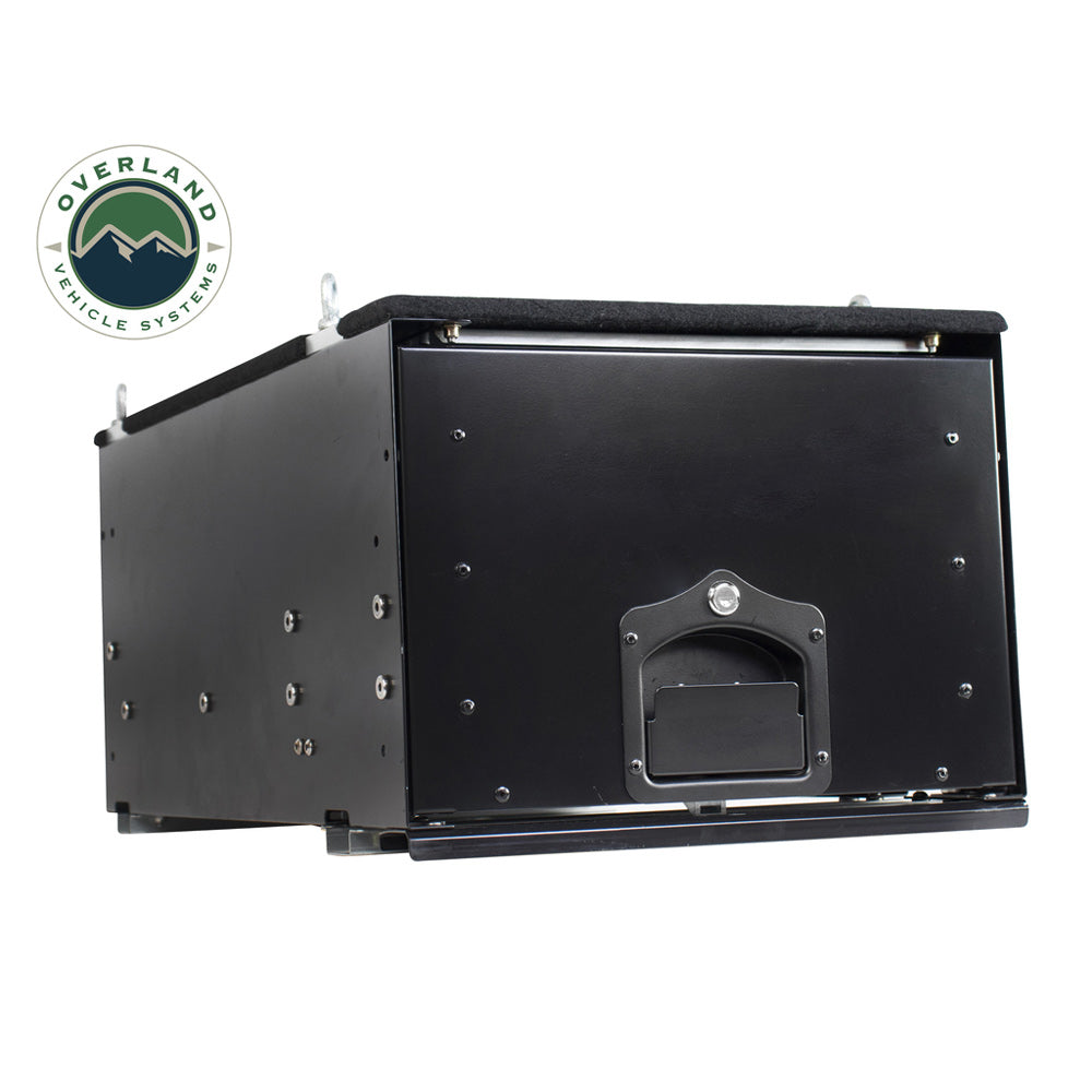 Overland Vehicle Systems - Cargo Box with Slide Out Drawer Size - Black Powder Coat Universal