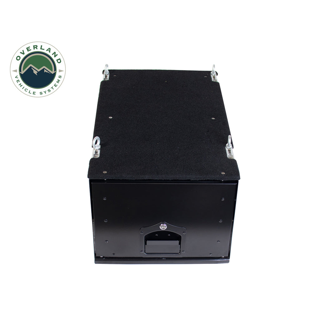 Overland Vehicle Systems - Cargo Box with Slide Out Drawer Size - Black Powder Coat Universal