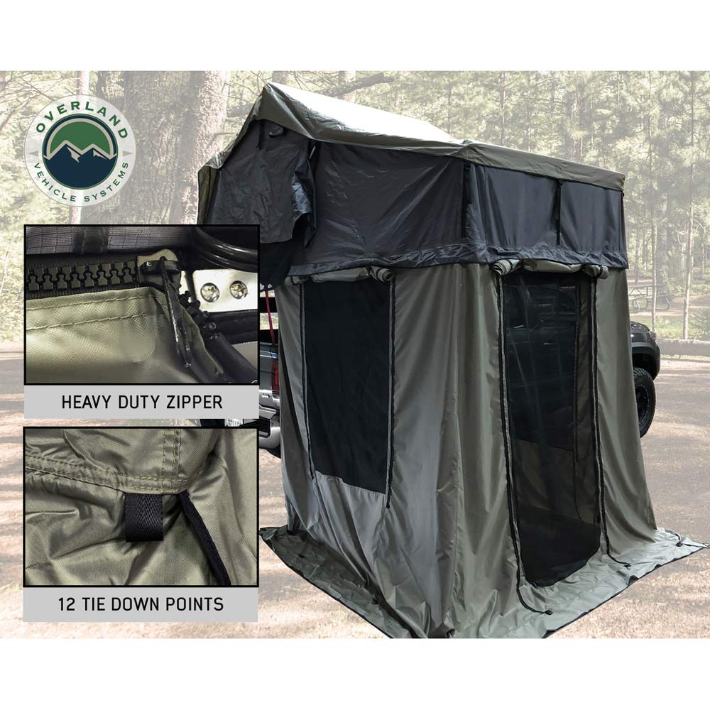 Overland Vehicle Systems - Nomadic 2 Roof Top Tent Annex - Green Base with Black Floor & Travel Cover