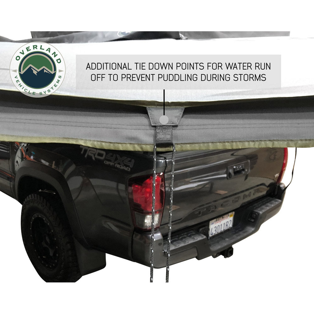 Overland Vehicle Systems - Nomadic Awning 180 - Dark Gray Cover with Black Cover Universal