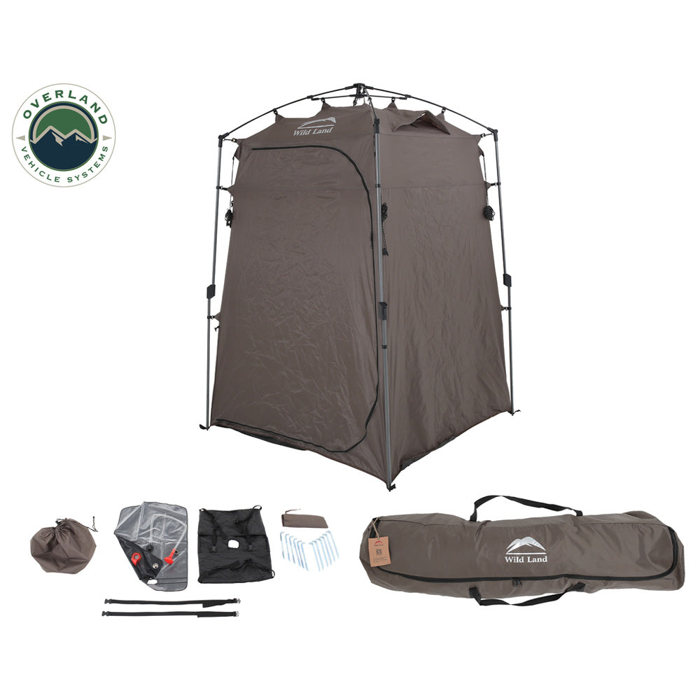 Overland Vehicle Tents - Wild Land Portable Privacy Room with Shower, Retractable Floor, & Amenity Pouches