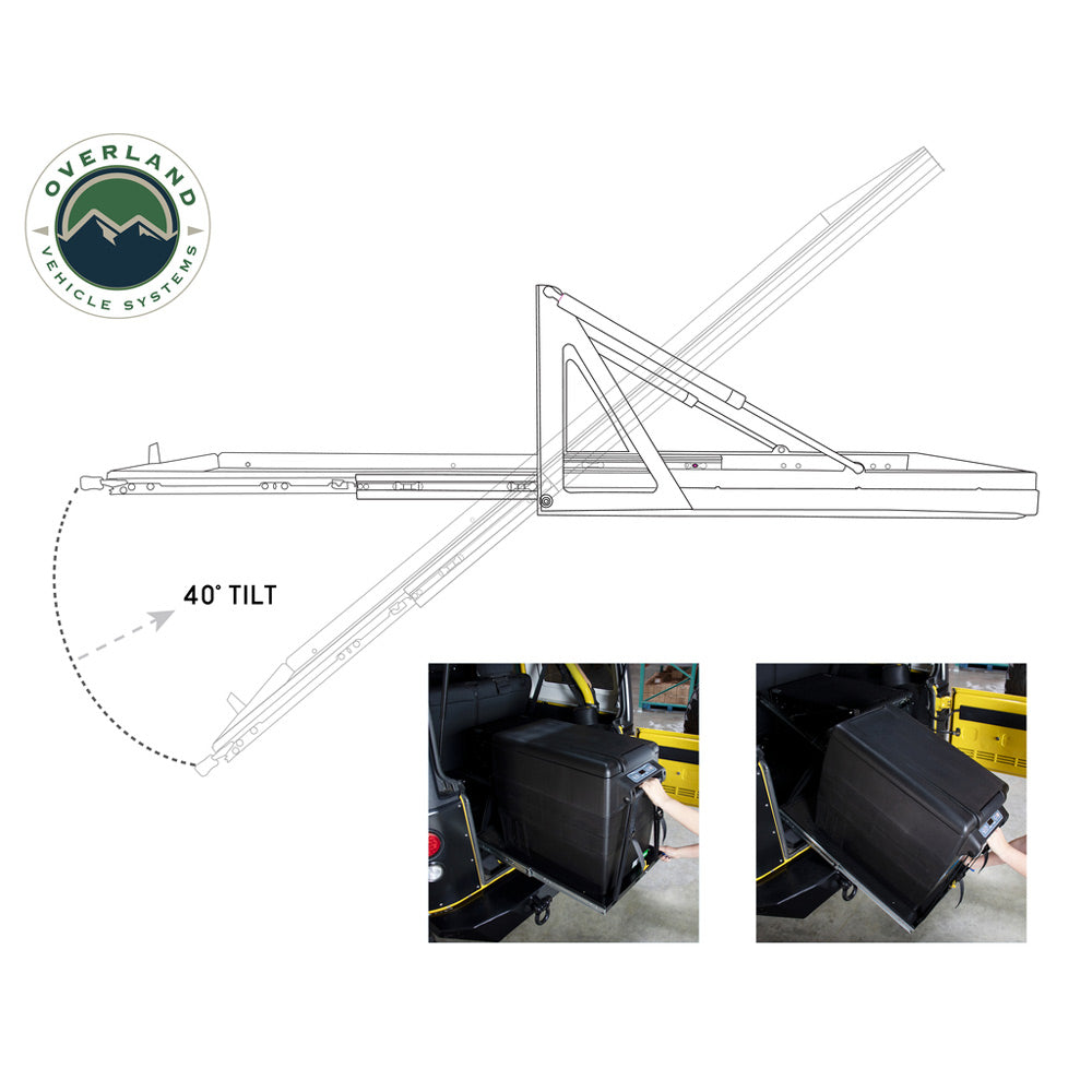 Overland Vehicle Systems - Refrigerator Tray with Slider & Tilt - Size Small
